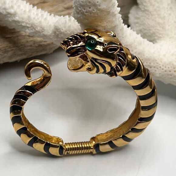 Tiger Green Eye Bangle Kenneth Jay Lanee - Picture 11 of 14